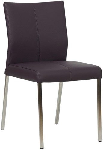 Leren eetkamerstoel Basic - Toledo Leer Merlin - RVS