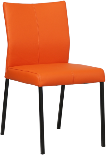 Leren eetkamerstoel Basic - Toledo Leer Orange - Zwart