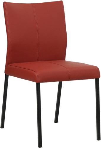 Leren eetkamerstoel Basic - Hermes Leer Red - Zwart