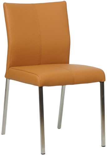 Leren eetkamerstoel Basic - Toledo Leer Sabbia - RVS