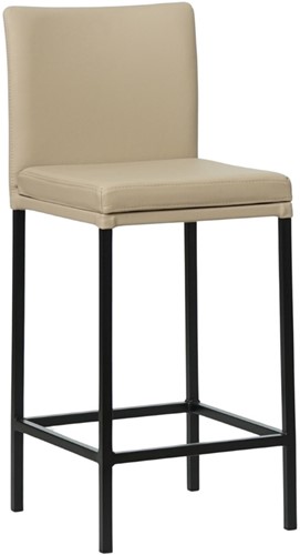 Leren barkruk Break laag - Toledo Mastic (taupe/bruin) - Kleur poot, zwart
