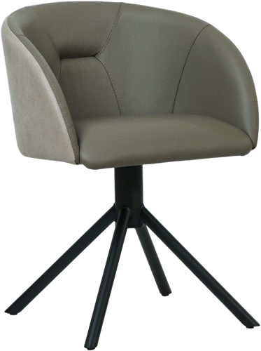 Leren eetkamerstoel Charm Duo - Kenia Walnut en Toledo Kalahari