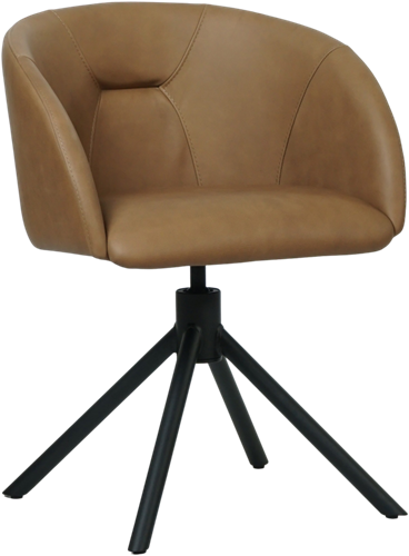 Leren eetkamerstoel Charm - Hermes Caffe (donkerbruin)