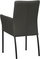 Leren eetkamerstoel Comfort - met armleuning - Toledo Leer Antracite - Poot - Vierkant - Zwart-3