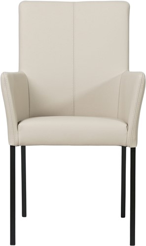 Leren eetkamerstoel Comfort - met armleuning - Toledo leer Misty - Vorm poot vierkant - Kleur poot, zwart-2