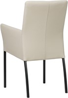 Leren eetkamerstoel Comfort - met armleuning - Toledo leer Misty - Vorm poot vierkant - Kleur poot, zwart-3