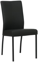 Leren eetkamerstoel Comfort - Hermes Leer Nero - Vierkant - Zwart