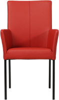 Leren eetkamerstoel Comfort - met armleuning - Toledo Leer Ducati - Poot - Vierkant - Zwart-2