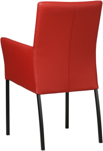 Leren eetkamerstoel Comfort - met armleuning - Toledo Leer Ducati - Poot - Vierkant - Zwart-3