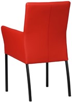 Leren eetkamerstoel Comfort - met armleuning - Toledo Leer Ferrari - Poot - Vierkant - Zwart-3
