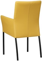 Leren eetkamerstoel Comfort - met armleuning - Toledo Leer Giallo - Poot - Vierkant - Zwart-3