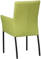 Leren eetkamerstoel Comfort - met armleuning - Toledo Leer Lime - Poot - Vierkant - Zwart-3