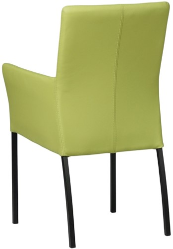 Leren eetkamerstoel Comfort - met armleuning - Toledo Leer Lime - Poot - Vierkant - Zwart-3