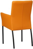 Leren eetkamerstoel Comfort - met armleuning - Toledo Leer Mandarin - Poot - Vierkant - Zwart-3