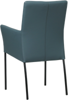 Leren eetkamerstoel Comfort - met armleuning - Toledo Leer Whale - Poot - Rond - Zwart-3