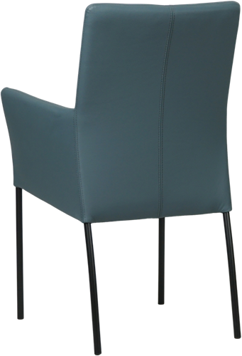 Leren eetkamerstoel Comfort - met armleuning - Toledo Leer Whale - Poot - Rond - Zwart-3