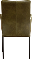 Leren eetkamerstoel Comfort - met armleuning - Granada leer Moss - Poot - Vierkant - Zwart-3