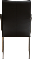 Leren eetkamerstoel Comfort - met armleuning - Toledo Leer Nero - Poot - Vierkant - RVS-3