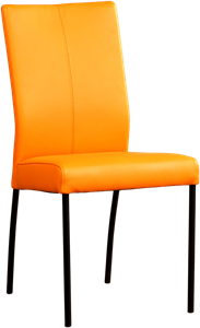 Leren eetkamerstoel comfort 271 oranje, oranje leer, oranje keukenstoelen