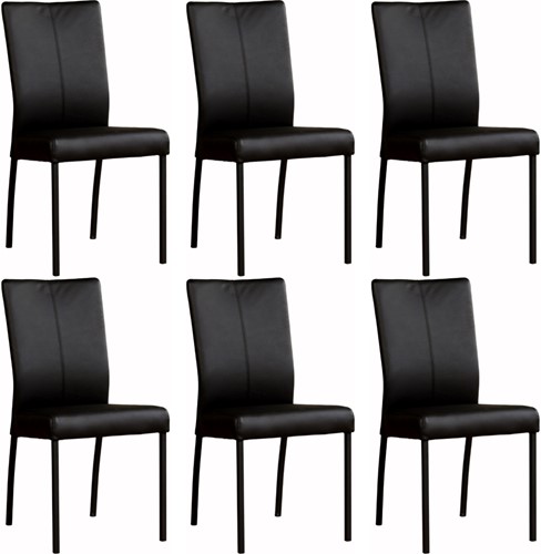 Leren eetkamerstoel Comfort - set van 6 stoelen
