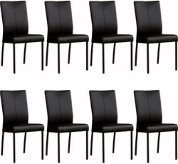 Leren eetkamerstoel Comfort - set van 8 stoelen
