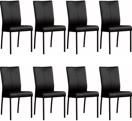 Leren eetkamerstoel Comfort - set van 8 stoelen