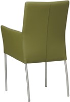 Leren eetkamerstoel Comfort - met armleuning - Toledo Leer Apple Green - Poot - Rond - RVS-3