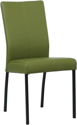Leren eetkamerstoel Comfort - Toledo Leer Apple Green - Vierkant - Zwart