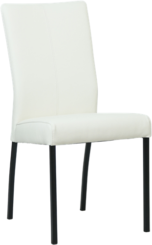Leren eetkamerstoel Comfort - Toledo Leer Bianco - Vierkant - Zwart