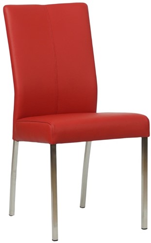 Leren eetkamerstoel Comfort - Toledo Leer Ducati - Vierkant - RVS