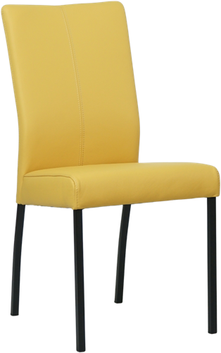 Leren eetkamerstoel Comfort - Toledo Leer Giallo - Vierkant - Zwart