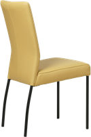 Leren eetkamerstoel Comfort - Toledo Leer Lemon - Rond - Zwart-2