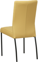Leren eetkamerstoel Comfort - Toledo Leer Lemon - Rond - Zwart-3