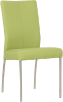 Leren eetkamerstoel Comfort - Hermes Leer Lime - Rond - RVS