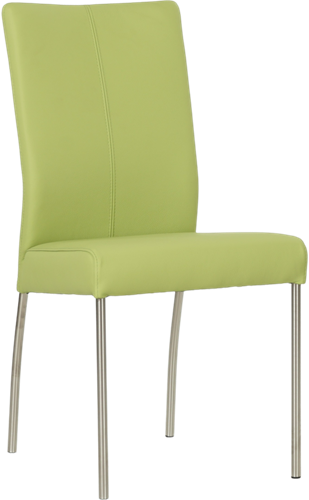 Leren eetkamerstoel Comfort - Hermes Leer Lime - Rond - RVS