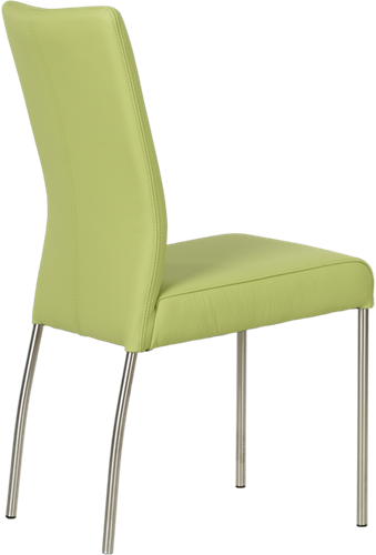 Leren eetkamerstoel Comfort - Hermes Leer Lime - Rond - RVS-2