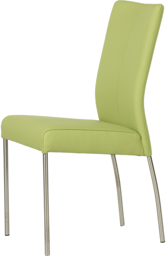 Leren eetkamerstoel Comfort - Hermes Leer Lime - Rond - RVS-3