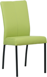Leren eetkamerstoel Comfort - Hermes Leer Lime - Vierkant - Zwart