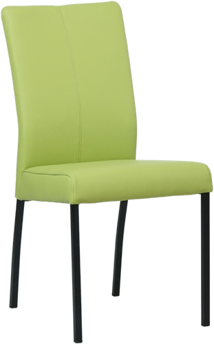 Leren eetkamerstoel Comfort - Hermes Leer Lime - Vierkant - Zwart