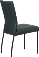 Leren eetkamerstoel Comfort - Toledo Leer Marine - Rond - Zwart-2