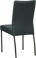 Leren eetkamerstoel Comfort - Toledo Leer Marine - Rond - Zwart-3
