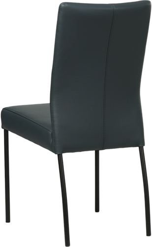 Leren eetkamerstoel Comfort - Toledo Leer Marine - Rond - Zwart-3