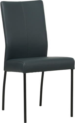 Leren eetkamerstoel Comfort - Toledo Leer Marine - Rond - Zwart