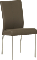 Leren eetkamerstoel Comfort - Toledo Leer Moss - Rond - RVS