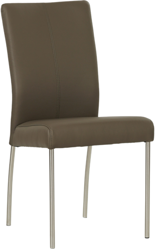 Leren eetkamerstoel Comfort - Toledo Leer Moss - Rond - RVS