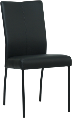Leren eetkamerstoel Comfort - Toledo Leer Nero - Rond - Zwart