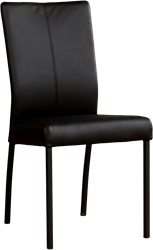 Leren eetkamerstoel Comfort - Toledo Leer Nero - Vierkant - Zwart