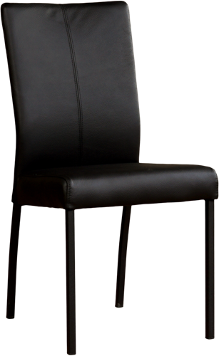 Leren eetkamerstoel Comfort - Granada Amber - Vorm poot vierkant - Kleur poot, zwart