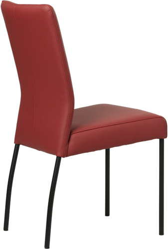 Leren eetkamerstoel Comfort - Toledo Leer Red - Rond - Zwart-2