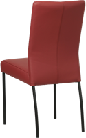Leren eetkamerstoel Comfort - Hermes Leer Red - Rond - Zwart-3